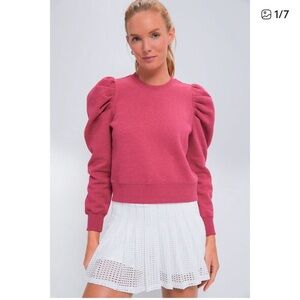 Tuckernuck Sport Pink Puff Sleeve Maisie Sweatshirt medium